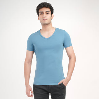V-Taper Fit ( V-fit) V- Neck Short Sleeve - Cobalt Blue