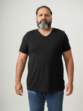 Balanced Fit - V-Neck Short Sleeve - Charcoal Black