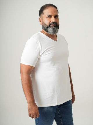 Balanced Fit - V-Neck Short Sleeve - Classic White