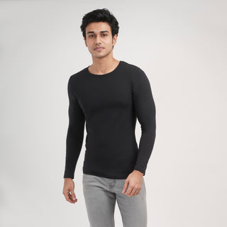 V-Taper Fit ( V-fit) Crew Neck Long Sleeve - Charcoal Black