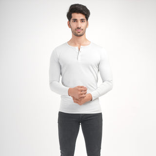 V-Taper Fit ( V-fit) Henley Neck Long Sleeve - Granite Gray