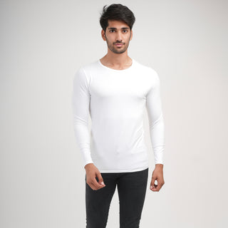 V-Taper Fit ( V-fit) Crew Neck Long Sleeve - Classic White