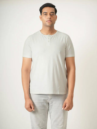 King Fit (B/K)  - Henley Short Sleeve - Granite Gray