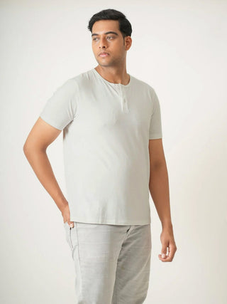 King Fit (B/K)  - Henley Short Sleeve - Granite Gray