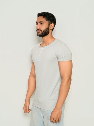 Structure Fit (P/D) - Henley Neck Short Sleeve - Granite Gray