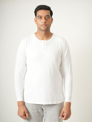 King Fit - Henley Long Sleeve - Classic White