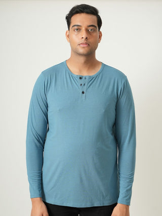 King Fit - Henley Long Sleeve - Cobalt Blue