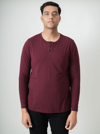 King Fit - Henley Long Sleeve - Red Rock