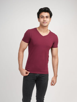Power Fit - V-Neck Short Sleeve - Red Rock