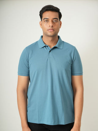 King Fit - Button Polo Short Sleeve - Cobalt Blue