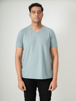 King Fit - V-Neck Short Sleeve - Sage Blue
