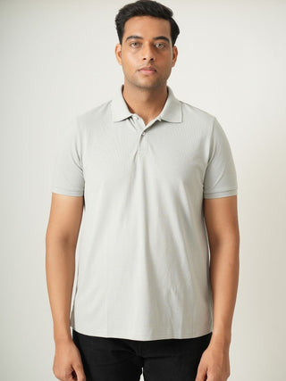 King Fit - Button Polo Short Sleeve - Granite Gray