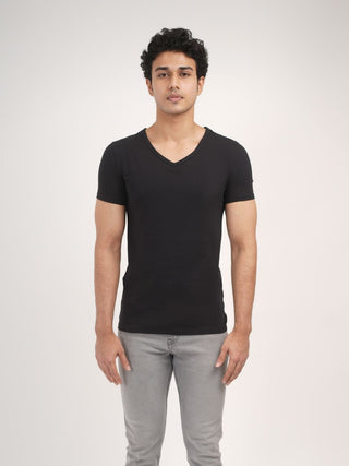 Power Fit - V-Neck Short Sleeve - Charcoal Black