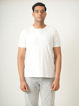 King Fit - Henley Short Sleeve - Classic White