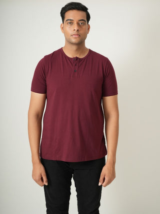 King Fit - Henley Short Sleeve - Red Rock
