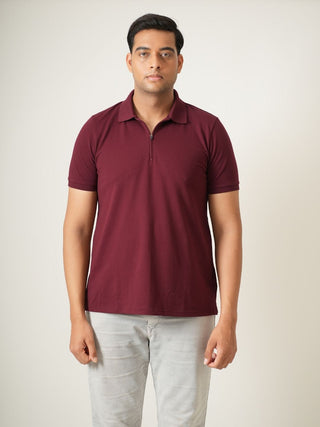 King Fit - Zip Polo Short Sleeve - Red Rock