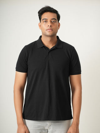 King Fit - Button Polo Short Sleeve - Charcoal Black