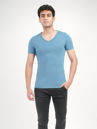 Sleek Fit- V-Neck Short Sleeve- Cobalt Blue