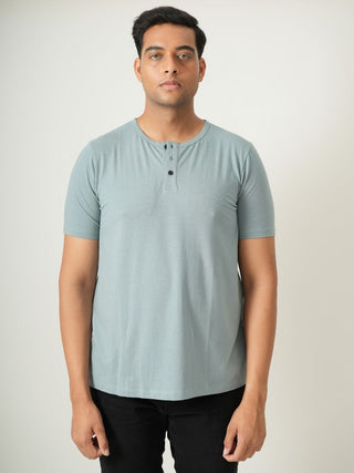 King Fit - Henley Short Sleeve - Sage Blue