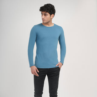 V - Fit Crew Neck Long Sleeve - Cobalt Blue