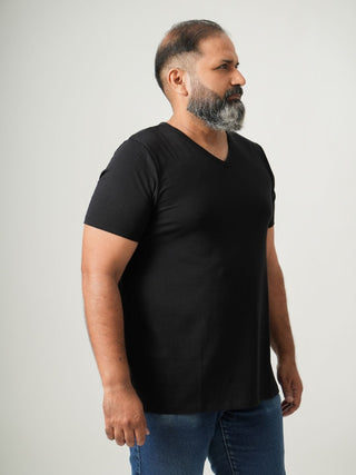 Balanced Fit - V-Neck Short Sleeve - Charcoal Black