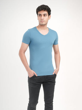Sleek Fit- V-Neck Short Sleeve- Cobalt Blue