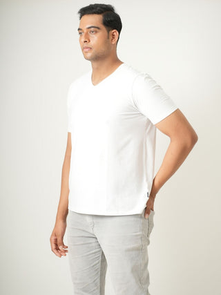 King Fit - V-Neck Short Sleeve - Classic White