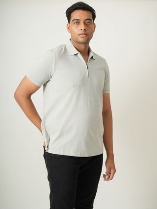 King Fit - Zip Polo Short Sleeve - Granite Gray