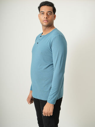 King Fit - Henley Long Sleeve - Cobalt Blue