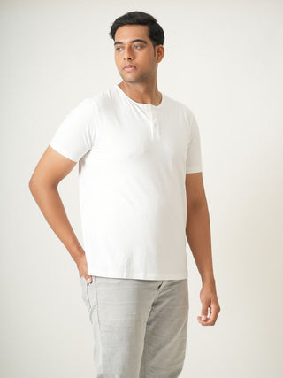 King Fit - Henley Short Sleeve - Classic White