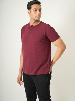 King Fit - Henley Short Sleeve - Red Rock