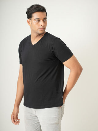King Fit - V-Neck Short Sleeve - Charcoal Black
