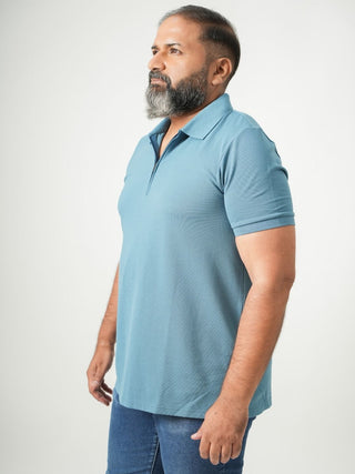 Balanced Fit - Zip Polo Short Sleeve - Cobalt Blue