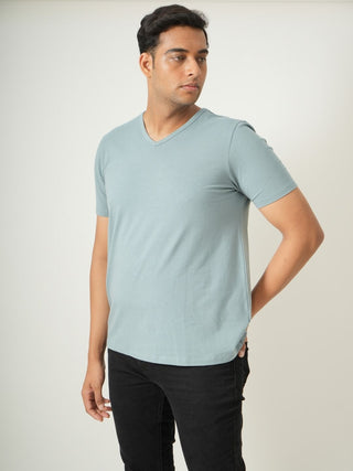 King Fit - V-Neck Short Sleeve - Sage Blue