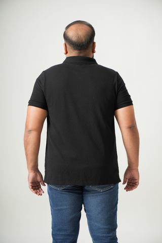 Balanced Fit - Zip Polo Short Sleeve - Charcoal Black