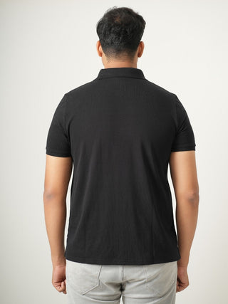 King Fit - Button Polo Short Sleeve - Charcoal Black