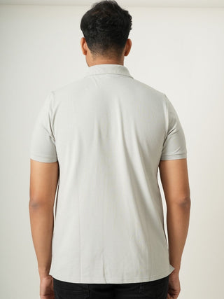King Fit - Zip Polo Short Sleeve - Granite Gray