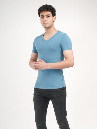 Sleek Fit- V-Neck Short Sleeve- Cobalt Blue