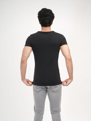 Power Fit - V-Neck Short Sleeve - Charcoal Black