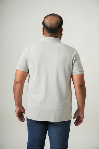 Balanced Fit - Zip Polo Short Sleeve - Granite Gray