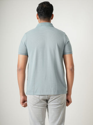 King Fit - Zip Polo Short Sleeve - Sage Blue