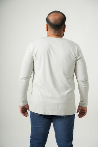 Balanced Fit - Henley Neck Long Sleeve - Granite Gray