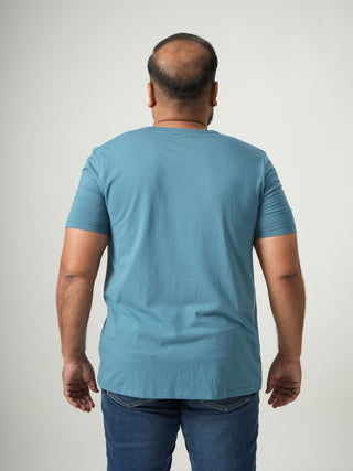 Balanced Fit - Henley Neck Short Sleeve - Cobalt Blue