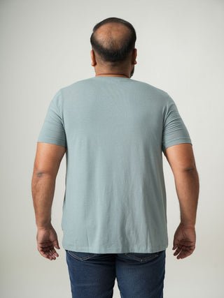 Balanced Fit - Henley Neck Short Sleeve - Sage Blue