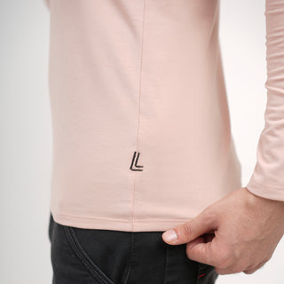 V- Fit Henley Neck Long Sleeve - Tuscany Pink