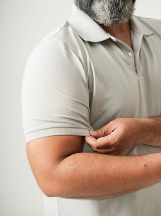 Balanced Fit - Button Polo Short Sleeve - Granite Gray