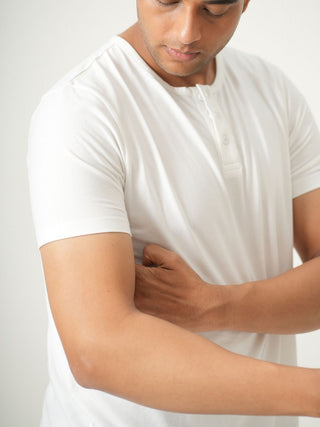 King Fit - Henley Short Sleeve - Classic White