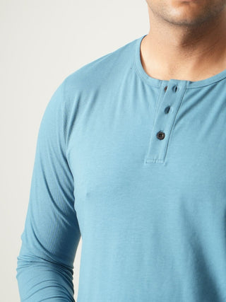 King Fit - Henley Long Sleeve - Cobalt Blue