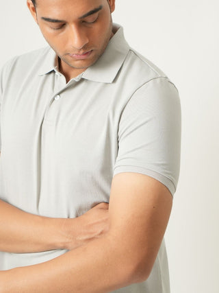 King Fit - Button Polo Short Sleeve - Granite Gray