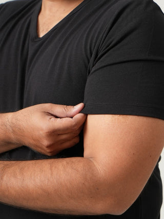 Balanced Fit - V-Neck Short Sleeve - Charcoal Black